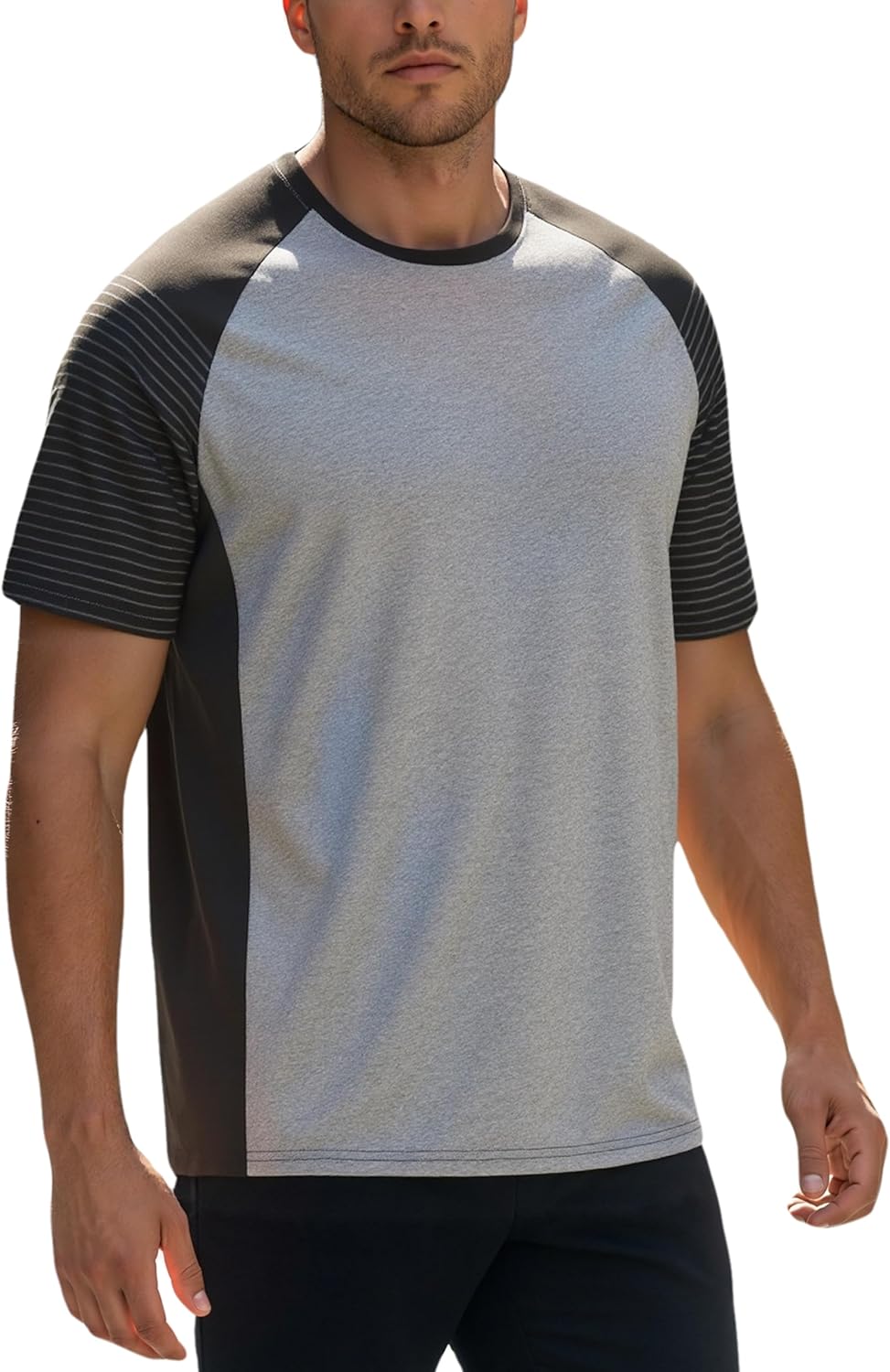 RPOVIG Men's Athletic T-Shirts - 5 Pack Moisture-Wicking Gym Tops | Comfortable Fit for Running