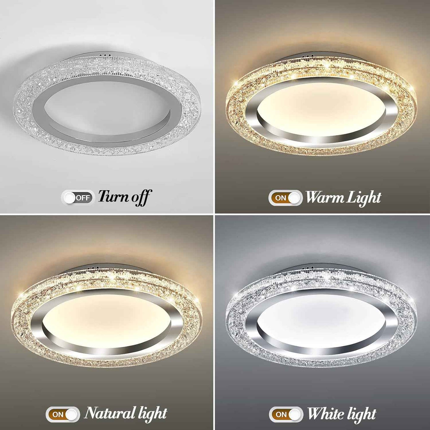 28W Gold LED Flush Mount Ceiling Light - 12" Modern Round Fixture for Bedroom, Kitchen, Bathroom