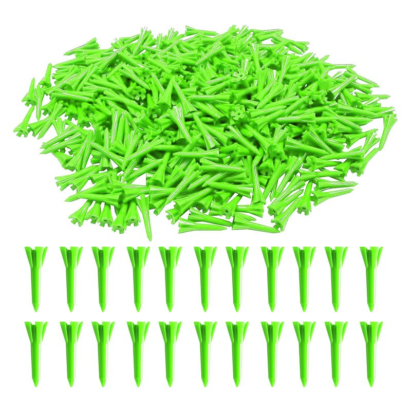 VEASAERS Short Golf Tees Plastic 1 1/2 inch Value 300 Pack Upgrade More Unbreakable Bulk Stable Reduce Friction Side Spin Tee for Men Women Ladies (Green, 300 Pack)