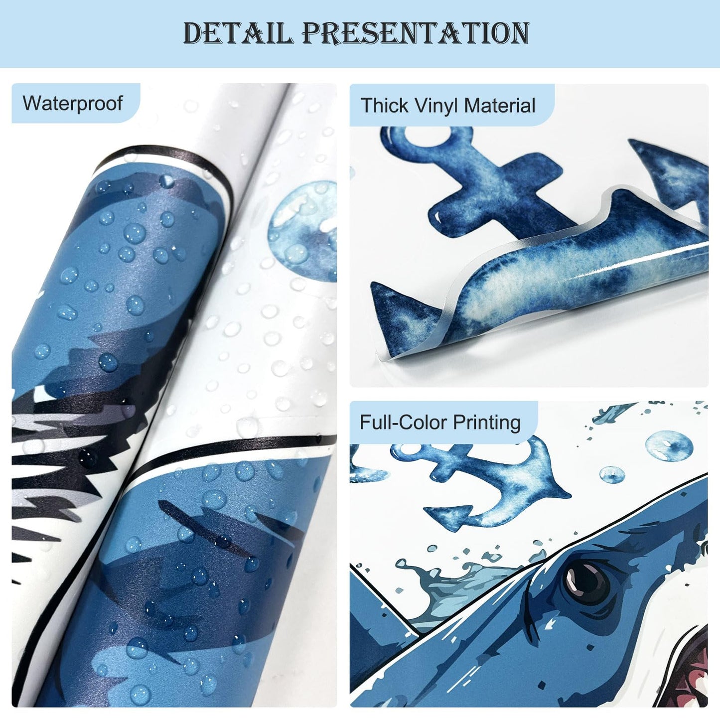 Supzone Large 3D Shark Opening Mouth Wall Decals, 23.6 * 30.7 inches Ocean Wall Sticker Self-Adhesive for Boys Bedroom Livingroom Nursery Playroom Classroom