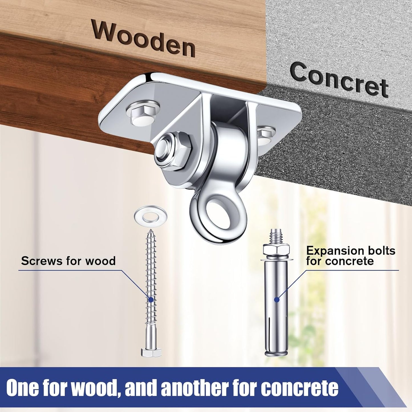 Tandefio Swing Hangers - Heavy-Duty 1800 lb Capacity Set for Indoor/Outdoor Use | Stainless Steel Finish