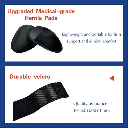 ACMELOOK Inguinal Hernia Belt for Men&Women with Quick-release Locking Buckle Adjustable Double-Sided Support with 2 Removable Pads, Breathable support Truss for Groin strain&Pain Relief (Medium)