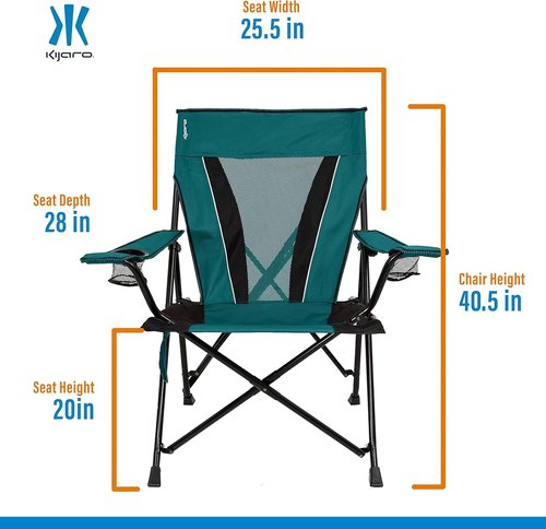 Kijaro XXL Dual Lock Camping Chair - Supports Up to 400lbs | Versatile Folding Outdoor Seat