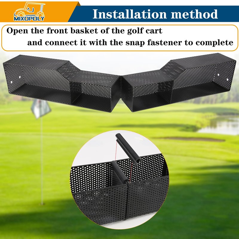 Mixopoly Golf Cart Front Inner Basket for EZGO TXT/RXV 2008-up, Solid Dash Storage Tray Organizer, Sturdy and No Rattles