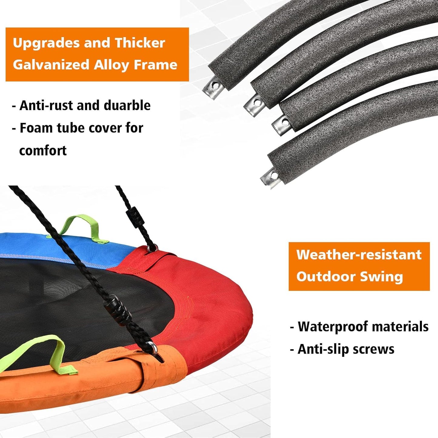 Skiennix Tree Swing - 40-Inch Saucer Swing with 900lbs Capacity | Adjustable Straps for Outdoor Fun