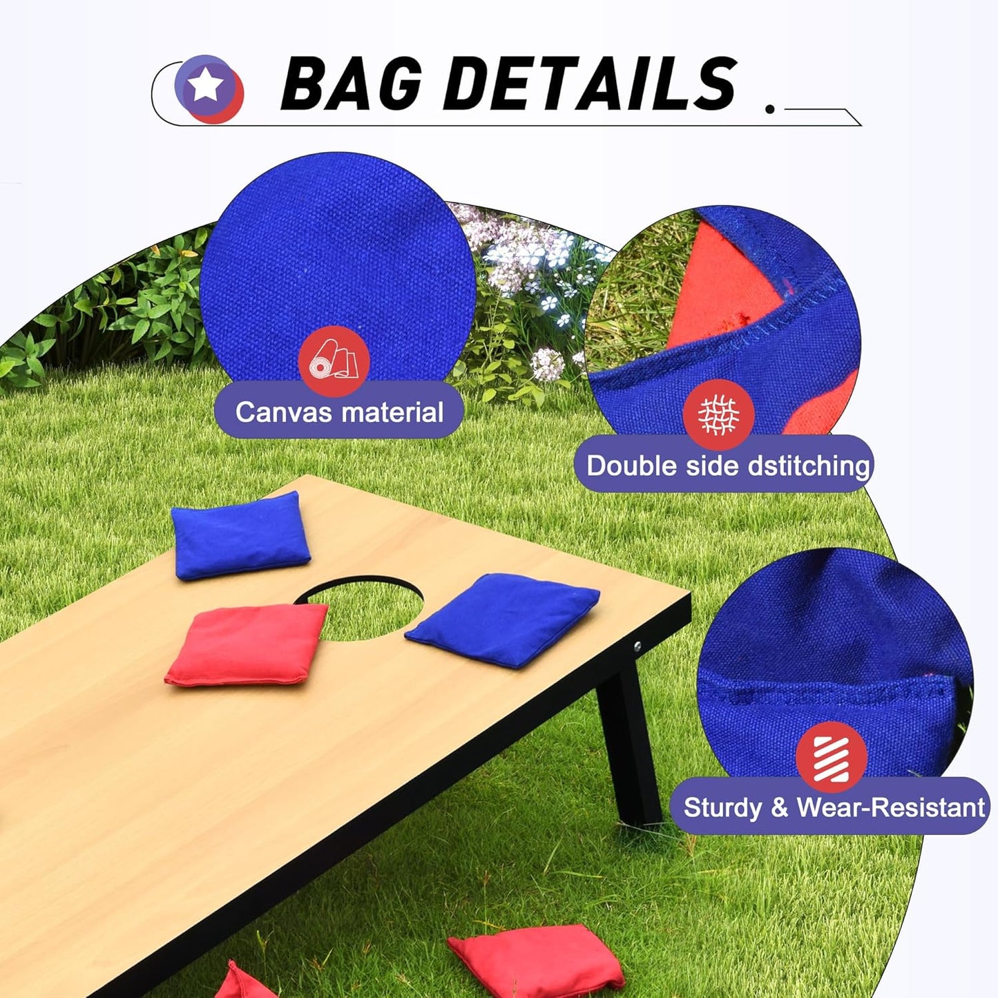Premium Cornhole Boards Set by [Brand Name] - Regulation 4x2 Ft with 8 All-Weather Bean Bags & Carrying Case