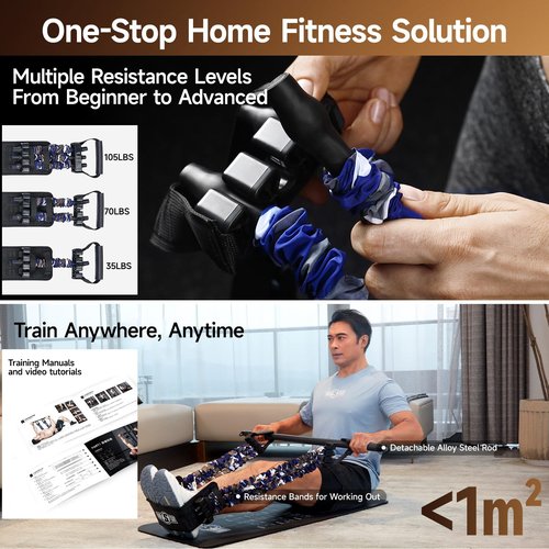 Innstar Multi-Function Resistance Bands for Working Out, Push Up Exercise Bands Resistance Bands Set for Bench Press Gym Equipment, Home Workout, Travel Portable (Black 198LBS)