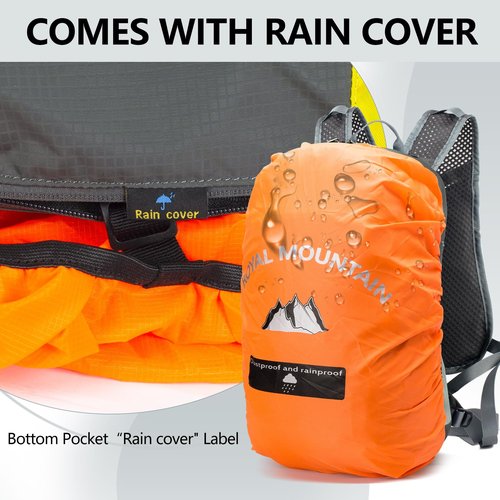 Bike Backpack With Rain-Cover, Mountain Biking Backpacks, Lightweight Packable Daypack Waterproof For Travel, Small Backpack For Bicycle Riding,Hiking,Camping (Grey)