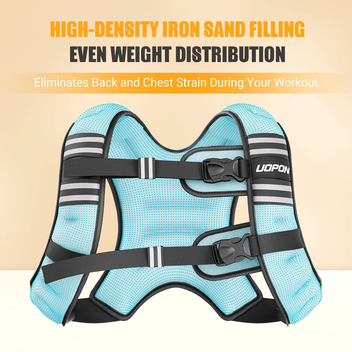 Weighted Vest for Women Men, 10 lb Weight Vest for Walking with Reflective Stripe and Adjustable Buckle Straps, Body Weights for Osteoporosis, Running, Strength Training and Weight Loss