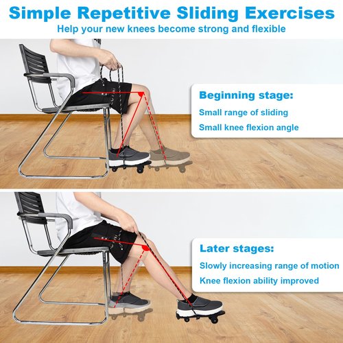 iGuerburn Knee Surgery Recovery Equipment Knee Glider for Knee Replacement Recovery Aids Kit, Physical Therapy Equipment for ACL PCL MCL LCL Surgery - Improve Mobility & Relieve Pain