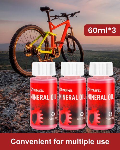 cyctravel Brake Bleed Kit for Shimano, TEKTRO, TRP Hydraulic Disc Brakes, Mountain Brake Bleed Kit Including High Performance Mineral Oil Brake Fluid. (3 * 60ml)