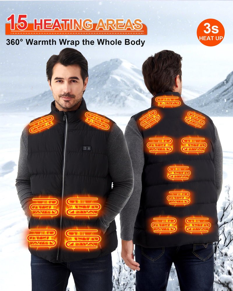YXMKJOS Electric Heated Vest for Men: Lightweight Heated Jacket with 16000mAh Battery - Winter USB Heating Vest for Hunting