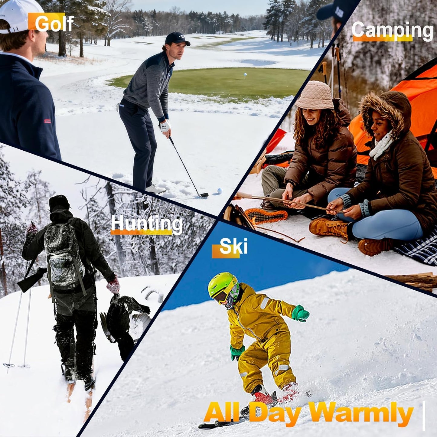 Skiennix Rechargeable Hand Warmers - Dual-Side Heating, Max 16 Hrs Warmth, LED Display & Flashlight | Perfect for Golf, Hunting, Camping & Valentine's Day Gifts