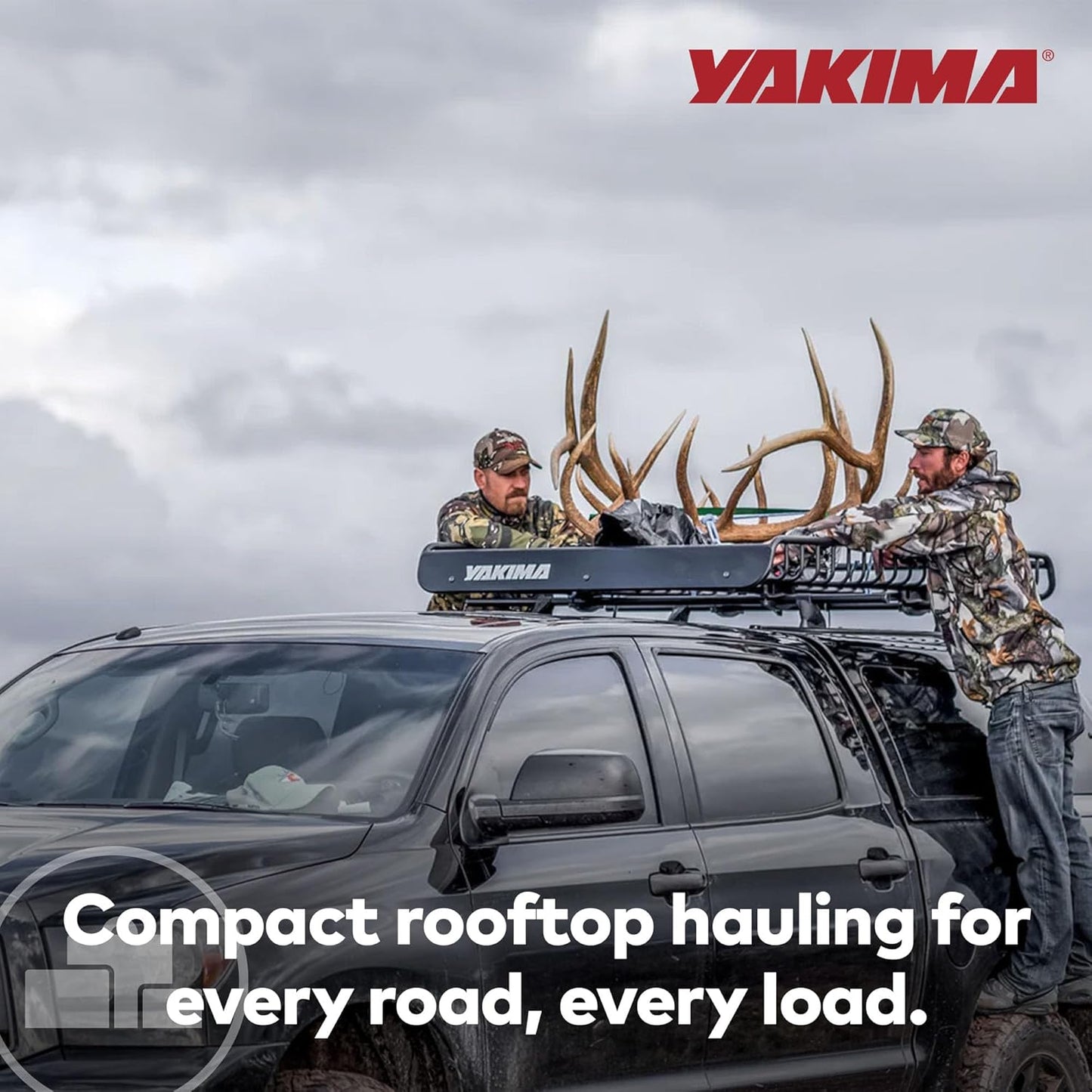 Yakima LoadWarrior Cargo Basket - Medium Heavy-Duty Steel Roof Rack with Universal Mounting Hardware - Black