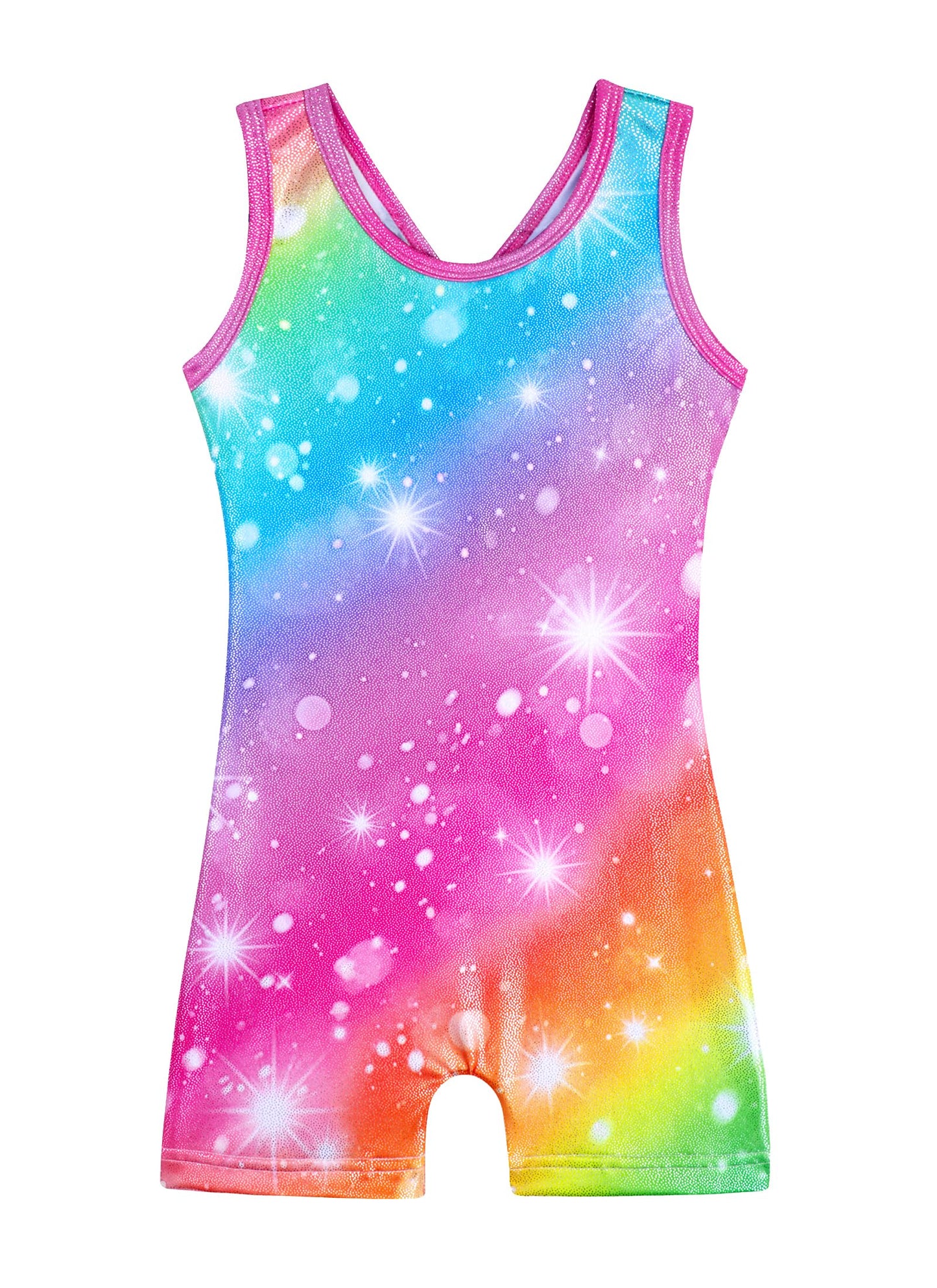 HOZIY Leotards for Girls Gymnastics Size 8-10 Years Rainbow Hallowout Cutout Back Tumbling Outfits Biketard Practice Ropa De Niña Para Gimnasia Suit
