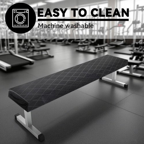 Klmnop Weight Bench Cover, Dustproof Scratch-Resistant Workout Bench Cover Protect from Pets, Protection for Adjustable Flat Weight Fitness Bench, Adjustable Sit-up Bench Anti-Slip Washable(Black)