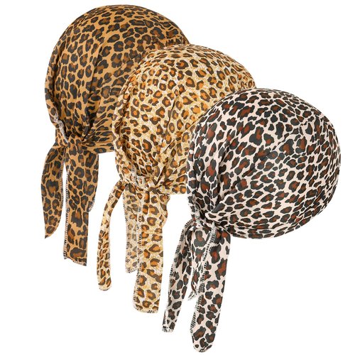 DOCILA Do Rags Skull Cap for Men Leopard Motorcycle Durags Cheetah Helmet Liner Beanie Animal Cycling Head Bandana Sports Doo Dew Hair Cover