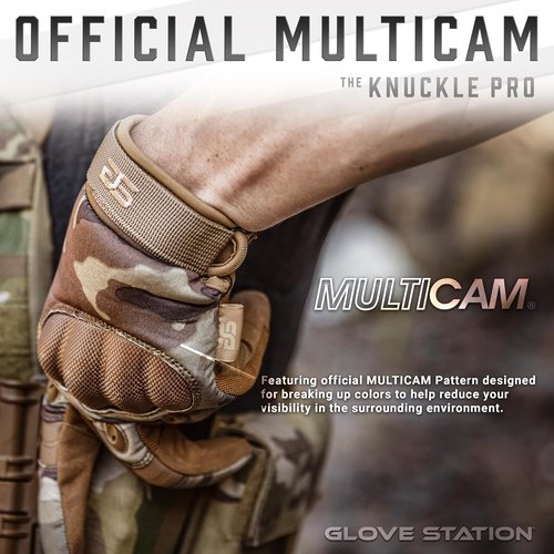 Glove Station Touchscreen Utility Gloves for Men - Hard Knuckle Protection for Motorcycle & Outdoor Work | Multicam XX-Large