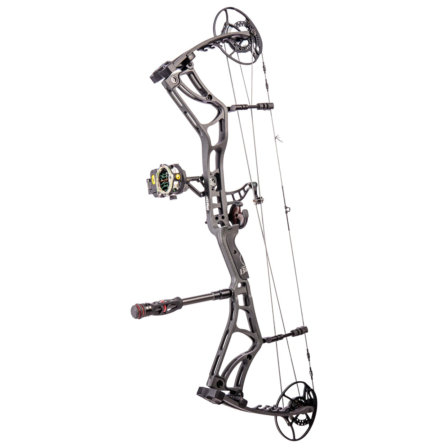 Trophy Ridge Hitman Bow Stabilizer, 8", Comes Pre-Assembled with 2 Removable 1oz Weights, Includes Wrist Strap, Mounting Bar, and Colored Rings, Silent Pursuit, Quick Connect and Disconnect System