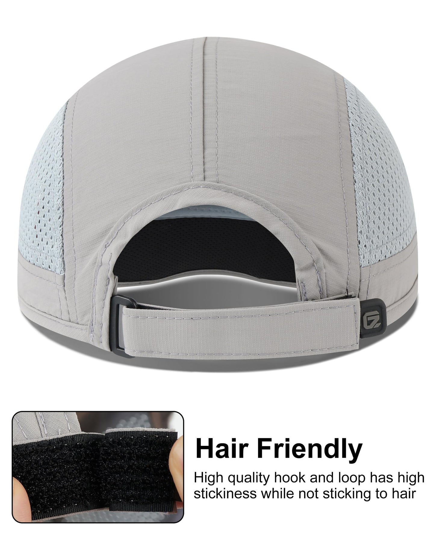 GADIEMKENSD Men Outdoor Hat Reflective Folding Running Sport Hats Summer Cool UPF 50 Sun Unstructured Baseball Caps for Men Women Breathable Light Quick Dry Travel Golf Hat Light Gray