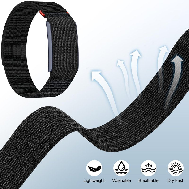 Oanux Sport Nylon Ankle/Arm/Wrist Band Compatible with Amazfit Helio，Hook & Loop Nylon with Cover Design Strap for Women Men