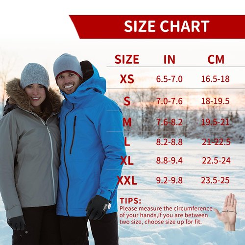 HANDLANDY Winter Gloves for Men & Women, Insulated Waterproof for Cold Weather, Thermal Glove for Cycling, Ski, Riding, Driving, Biking, Running (Black, Large)