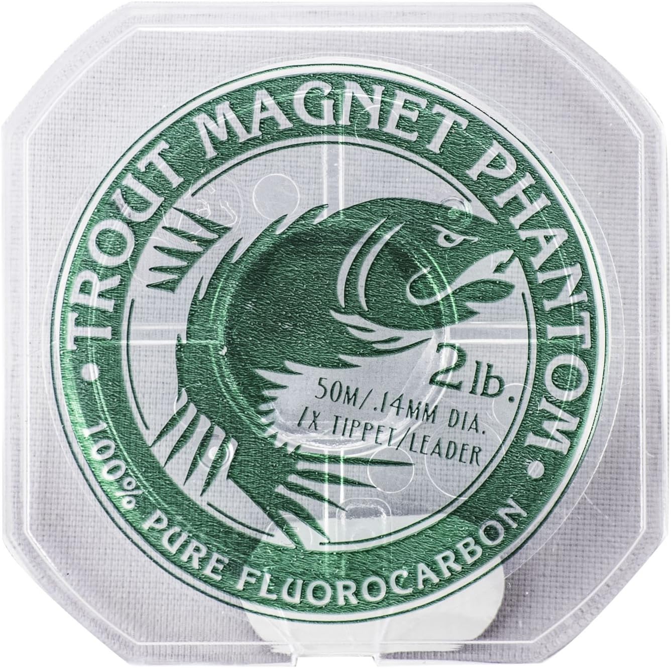 Trout Magnet Phantom Fluorocarbon Leader - Ultra-Invisible 100% Fluorocarbon Clear Fishing Line | 50 Meter Spool