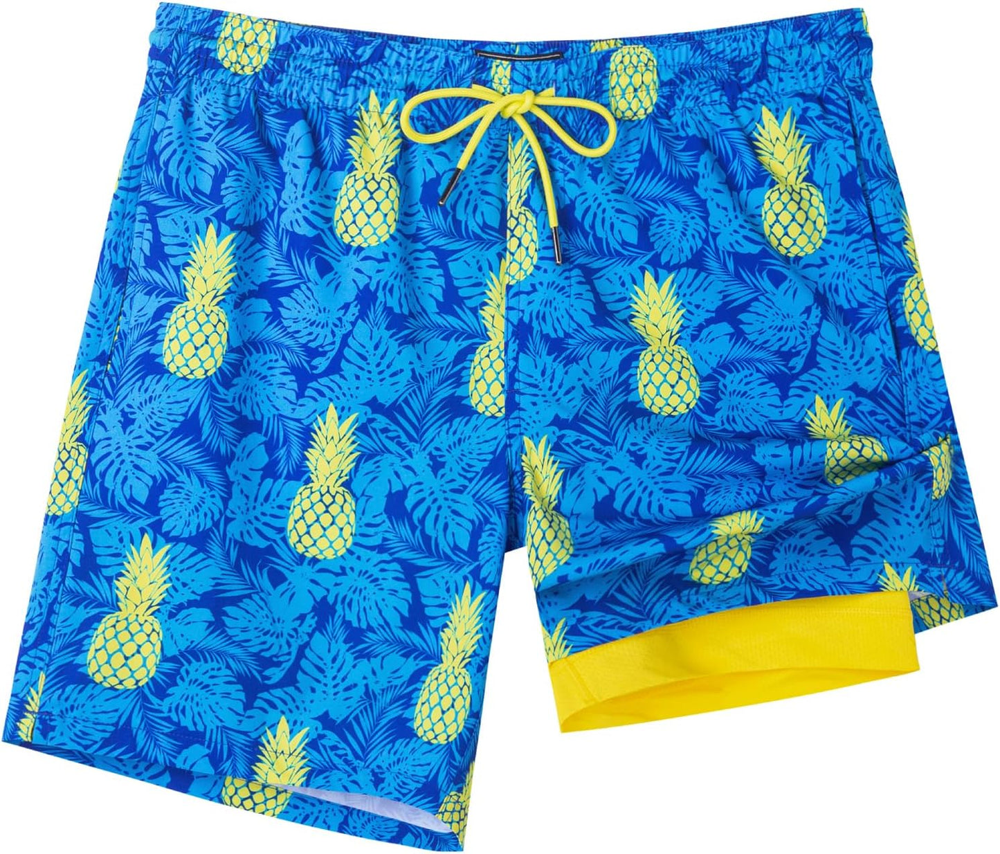 SURF CUZ Men's Swim Trunks - Quick-Dry 7" Swim Shorts with Compression Liner for Ultimate Comfort