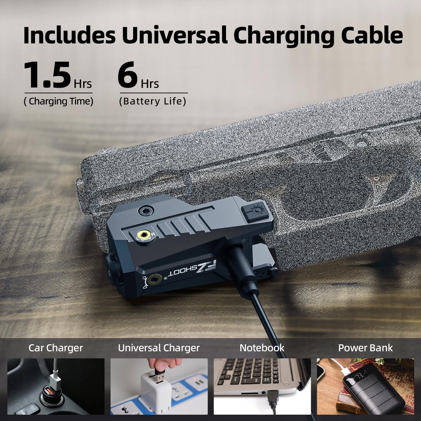 EZshoot Compact Pistol Laser Sight, Red Laser Gun Sight with Adjustable Slide Rail, Rechargeable Low Profile Laser for Pistol Compatible with 21MM Picatinny Rail