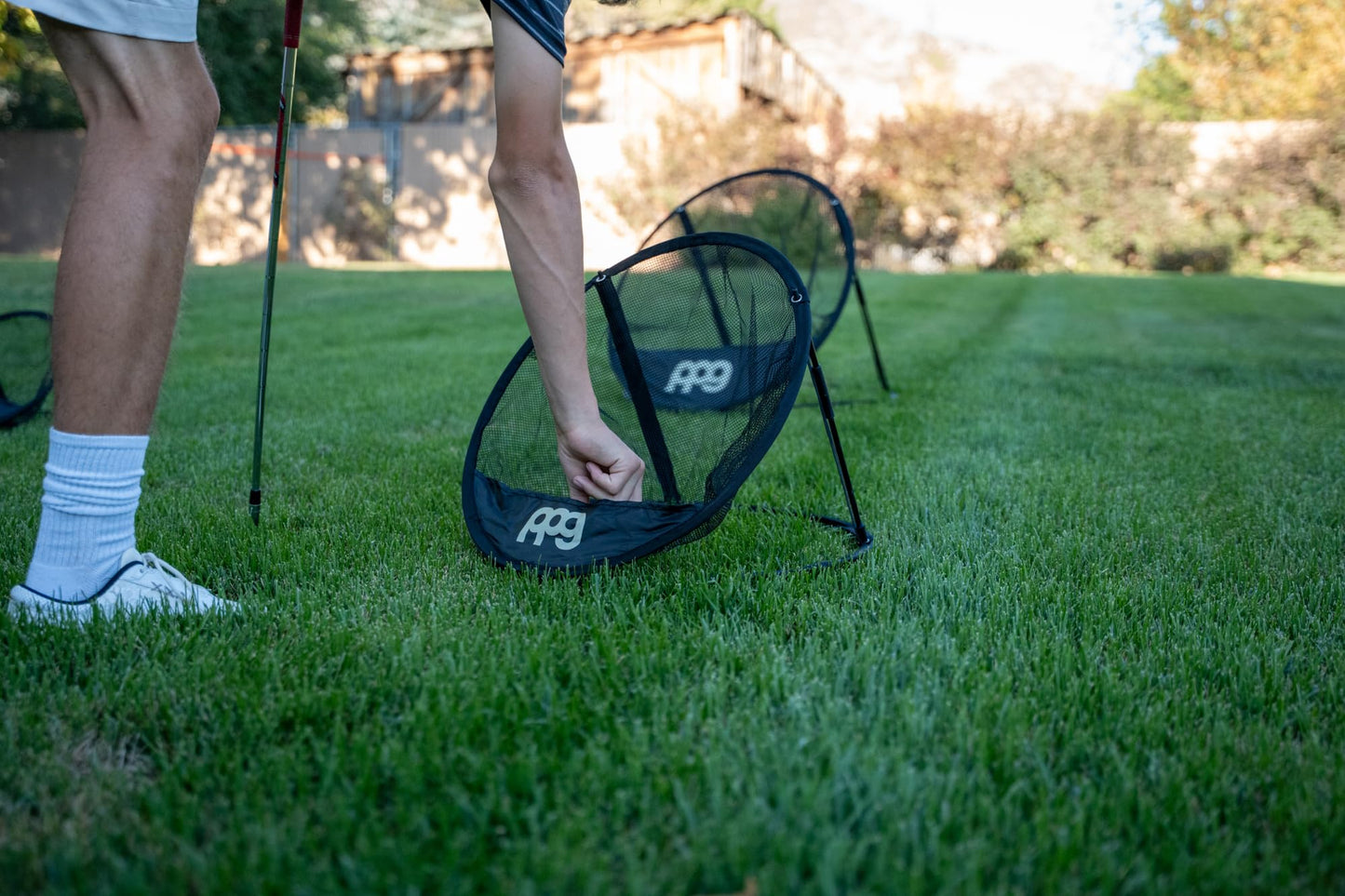 PPG Pin Point Golf 3-Piece Golf Chipping Target Net Set, Expandable Multi-Size Practice Nets with Foldable Design, Multiple Targets & Portable Carry Case for Indoor & Outdoor Training, Gray