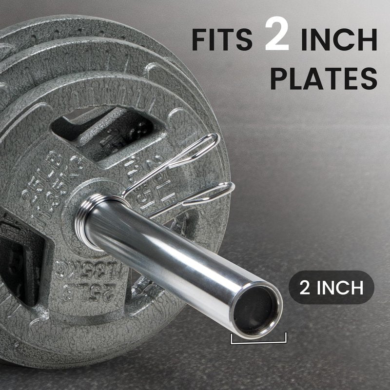 Fitvids Olympic Bar for Weightlifting and Power Lifting Barbell – 700-Pound Capacity (7' Feet – 7-Foot – Chrome, Barbell Only