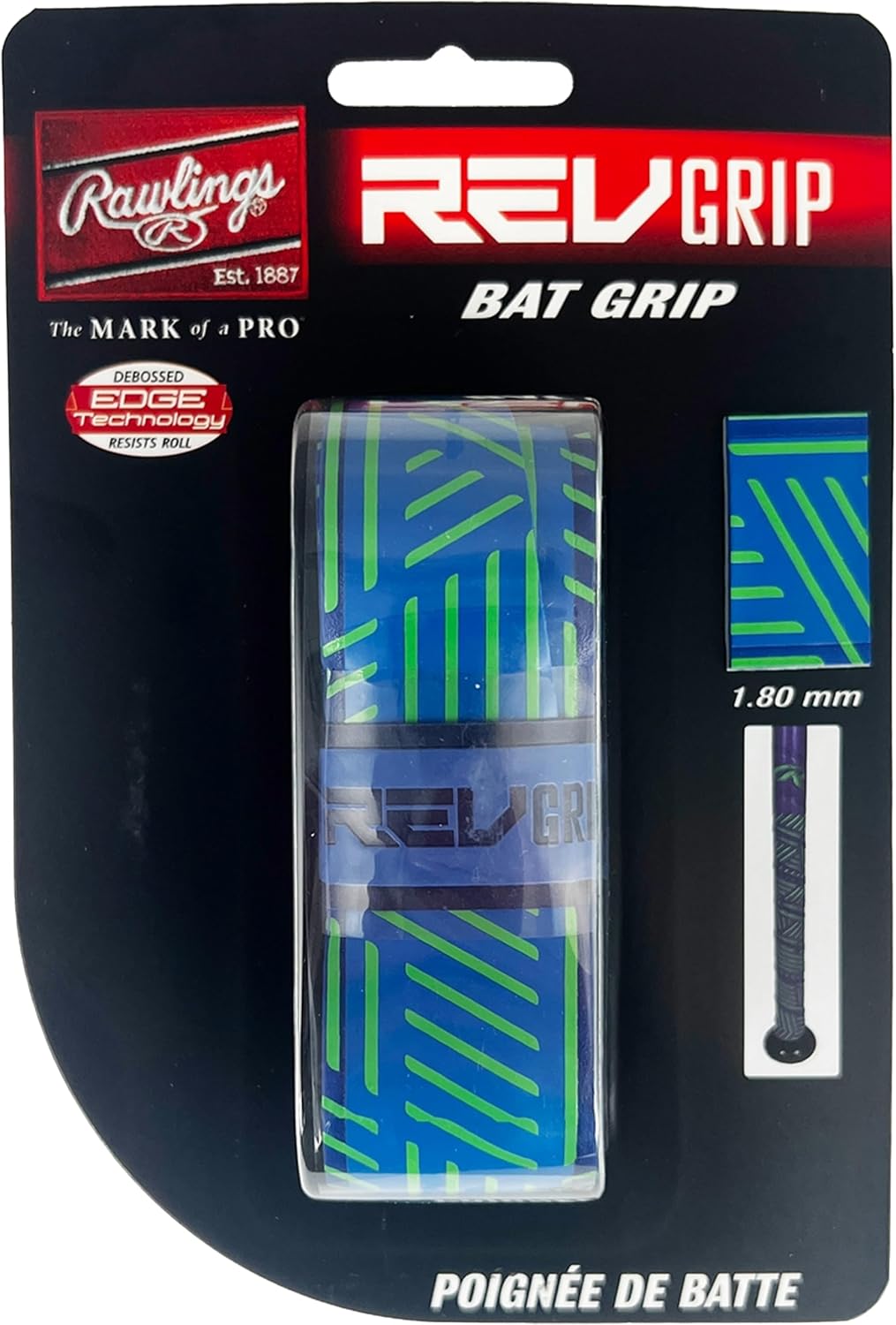 Rawlings Bat Grip - 1.00mm, 1.80mm & 2.75mm | Baseball & Softball | Available in Multiple Colors
