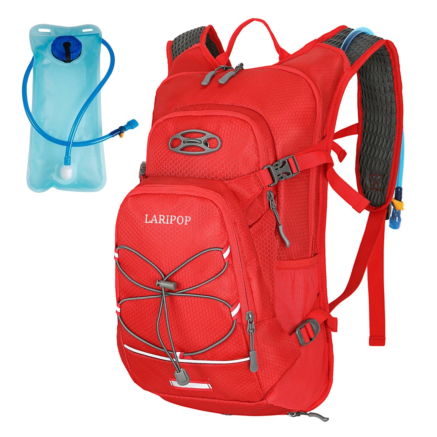 LARIPOP 18L Hydration Backpack with 2L BPA-Free Leak-Proof Water Bladder, Lightweight Breathable Reflective Daypack for Hiking Cycling MTB Trail Running Camping Men Women