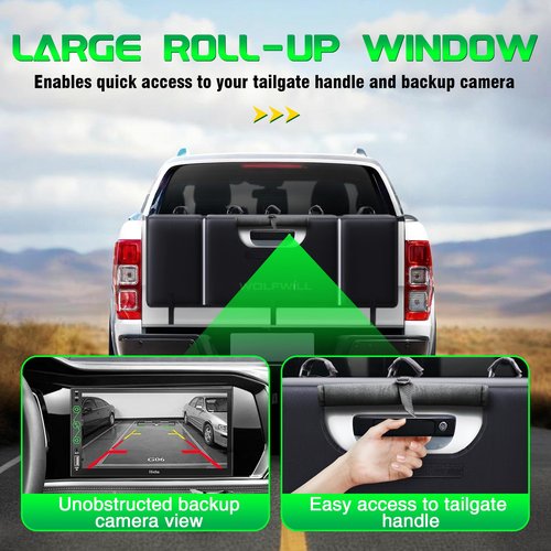 WOLFWILL Upgraded Tailgate Bike Pad, Waterproof Truck Tailgate Pad Cover for 5 Mountain Bikes with Reflective Strips Tool Pocket Rear Camera Opening