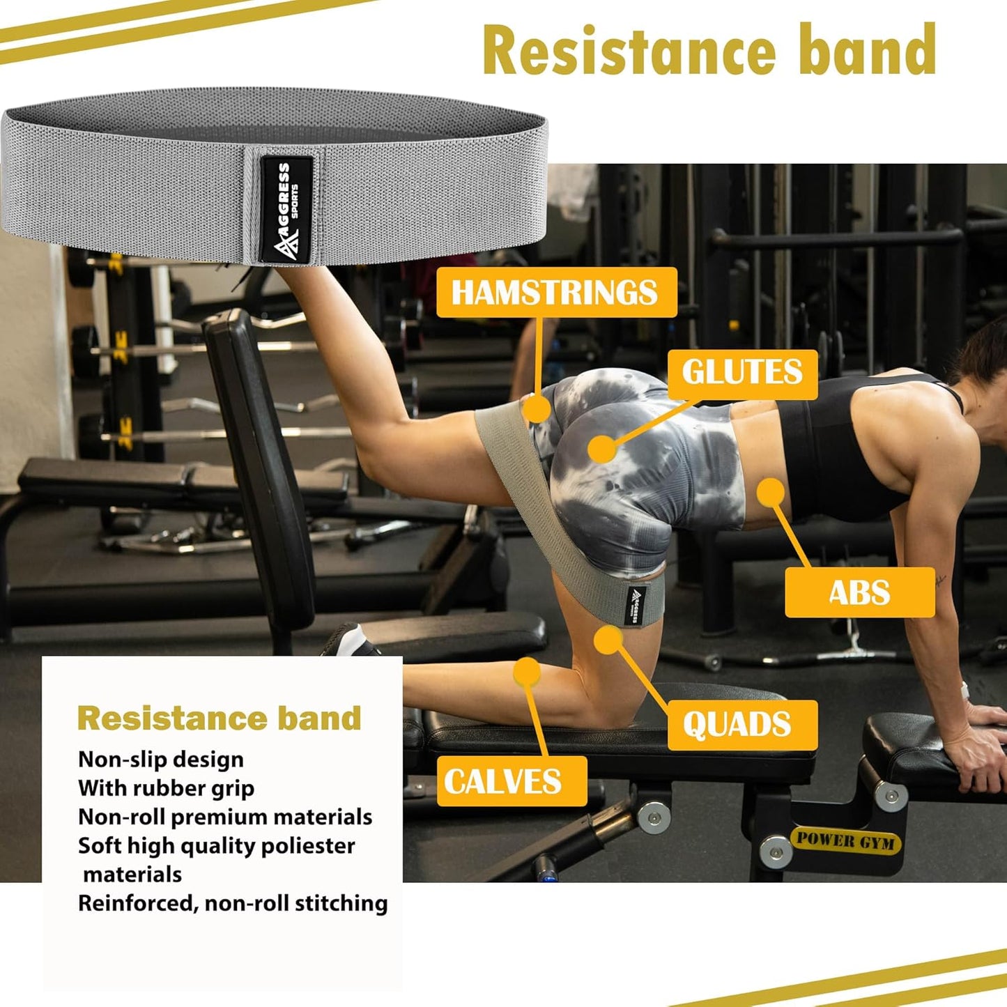 Premium Barbell Pad Set - Hip Thrust & Squat Pad with Ankle Straps, Resistance Bands & Carry Bag