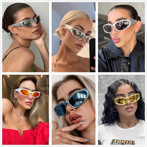 LASPOR Wrap Around Sport Sunglasses for Women Men Sport Shades Glasses Y2K Sunglasses (Red Frame/Red Lens)