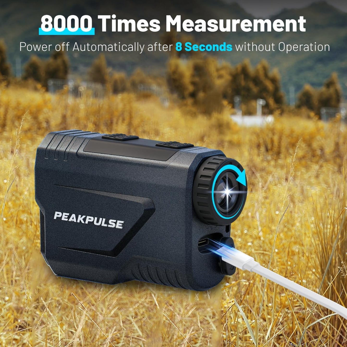 PEAKPULSE Hunting Range Finder - 1700 Yards Rangefinder with 7X Magnification & Rechargeable Battery