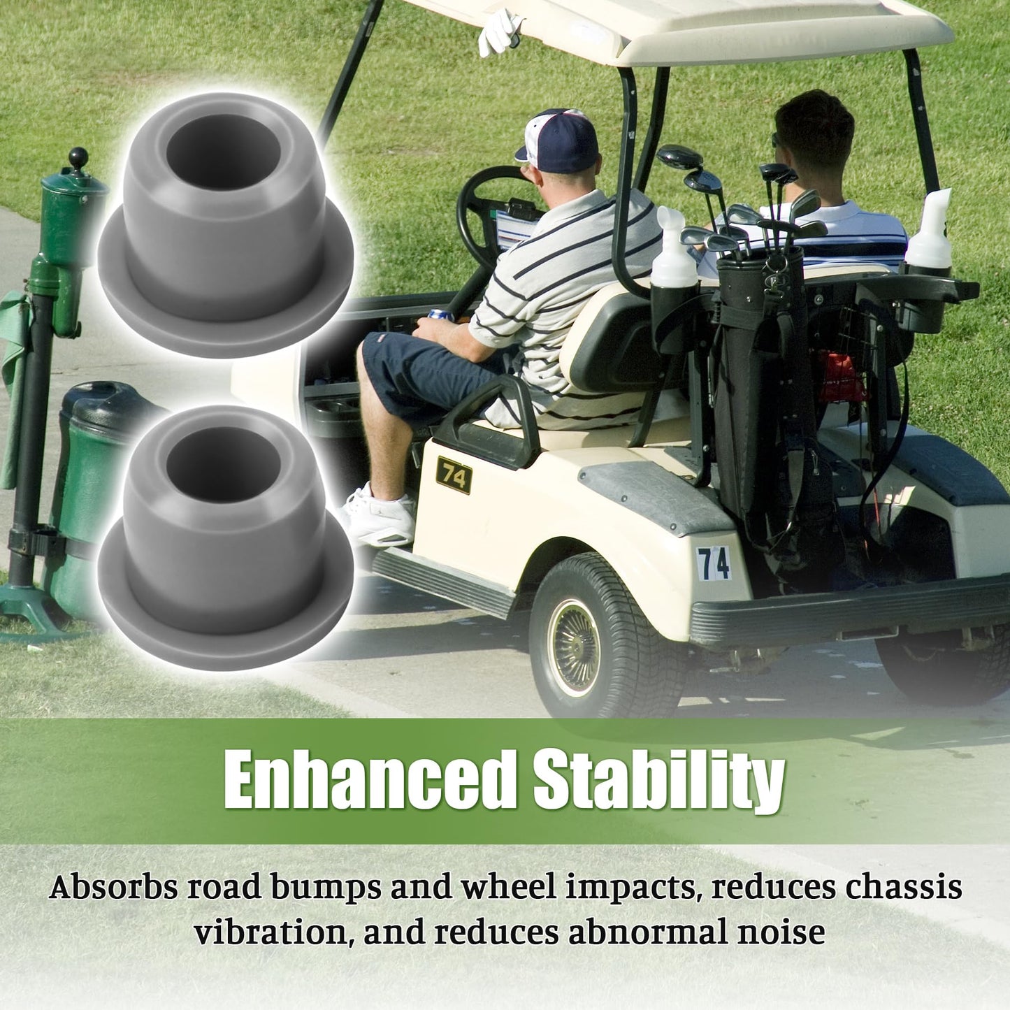 50 Pcs Golf Cart Bushing, Replace for 102956201 1022874011, Compatible with Club Car Precedent Control A Arms and Front Leaf Spring, Gray