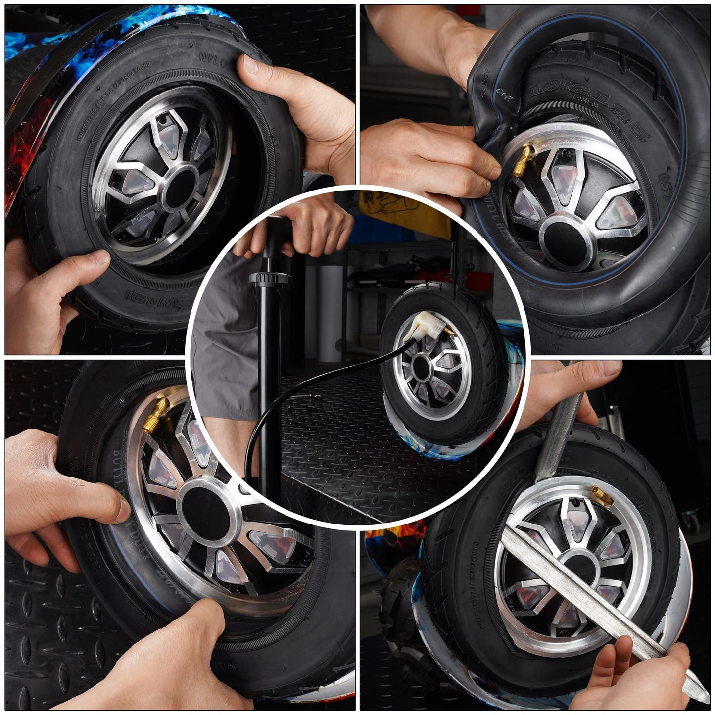 10x2.125 Tire and Inner Tube with 0° Valve Stem Compatible with Self Balancing Scooter, Smart Electric Bike, Bicycle, Tricycle, Stroller Replacement Wheels for 10-inch Tires with 6-inch Rims 2 Pack