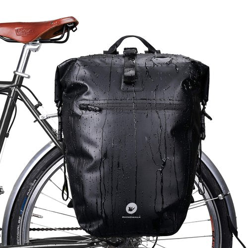 HUNTVP 27L Bike Pannier Bag Backpack Multifunctional Bicycle Bag Cycling Bicycle Rear Seat Trunk Pack Bag Bike Saddle Bag Backseat Pack Bag(Black)