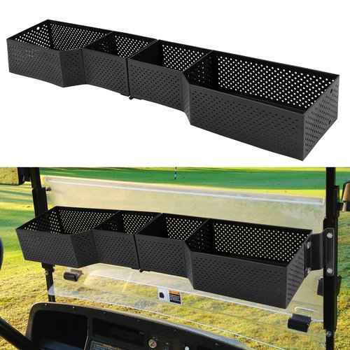JY PERFORMANCE Golf Cart Front Inner Basket Compatible with EZGO TXT & RXV, Club Car DS & Precedent Golf Cart Storage Tray