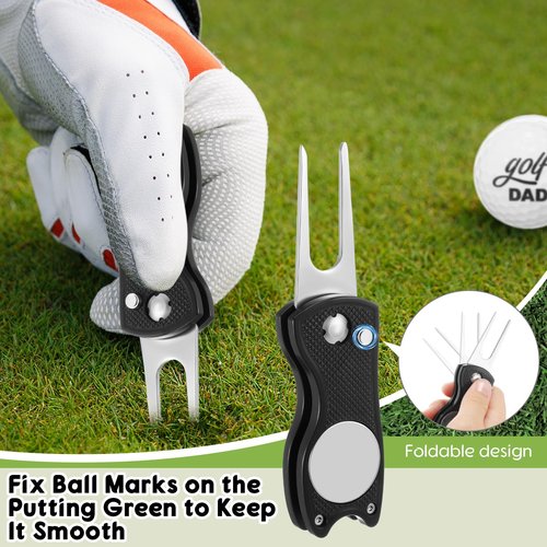 Soulchen 16 Pcs Father's Day Golf Gifts Cleaning Kit for Dad Microfiber Towel Balls Cleaning Brush Tees Divot Repair Tool by Golf Accessories Kit for Father Retirement Gifts