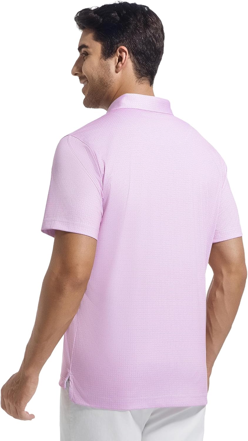 SAMERM Men's Golf Shirts - Short Sleeve Moisture-Wicking Performance Polo | Casual Print Design