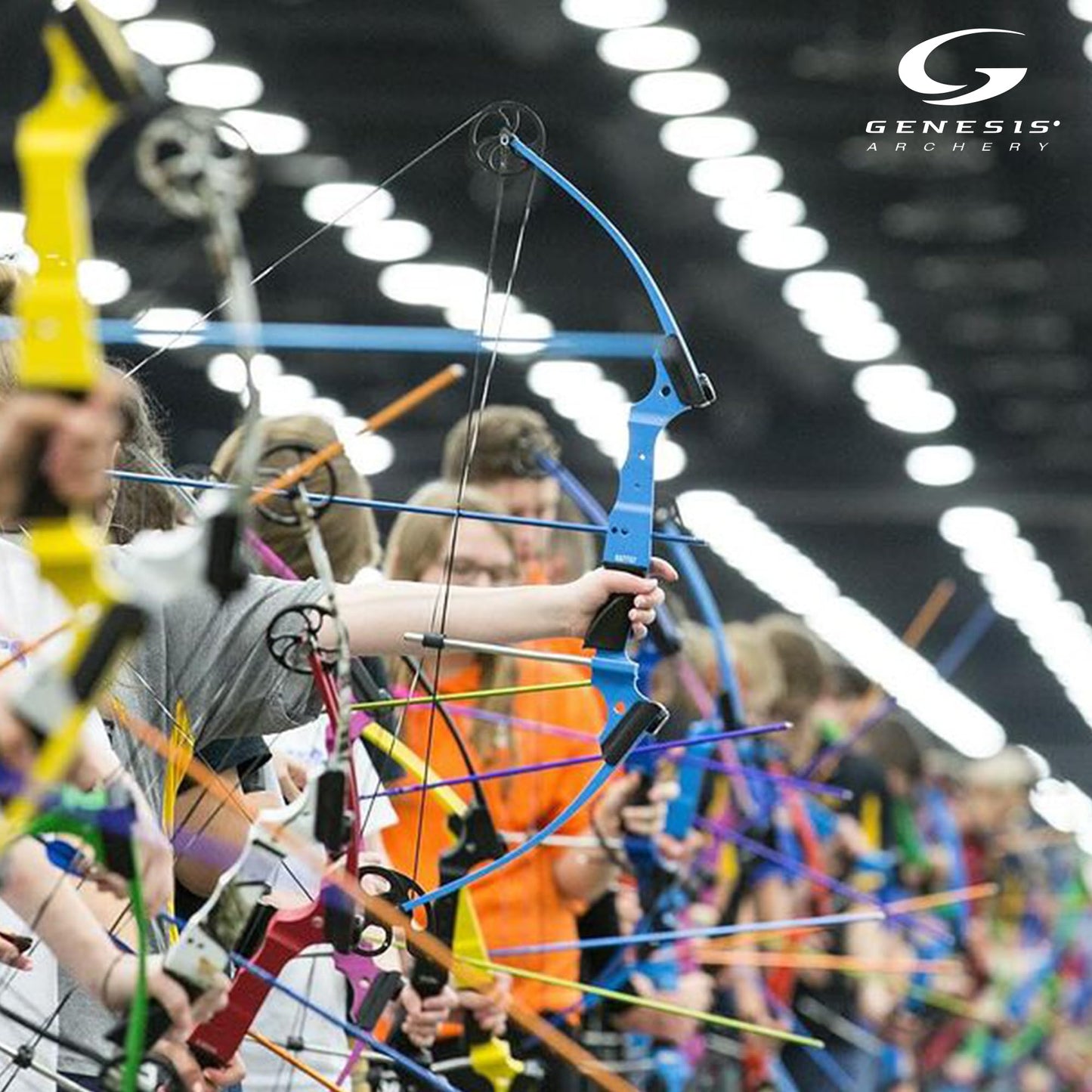 Genesis Original Compound Bow & Arrow Kit- Adjustable Riser, 15"-30" Draw Length, 10-20 lb Draw Weight, All Skill Levels, Draw Hand - Right, Teal