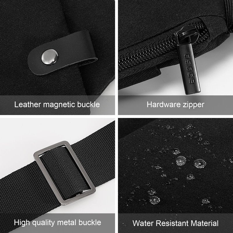 OSOCE Crossbody Sling Bag, Water-Resistant Anti Theft Chest Pack, Minimalist Commuter Daypack for Travel Hiking Work, Black, Small