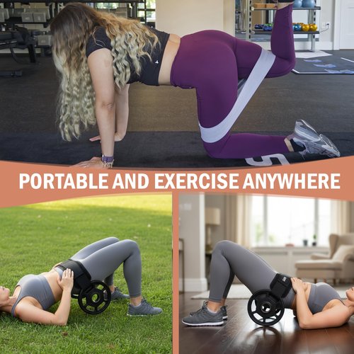 Hip Thrust Belt Adjustable Heavy-Duty with 3 Resistance Bands, Non-Slip Hip Pad for Glute Training, Home Gym Workout Equipment for Dumbbells and Kettlebells