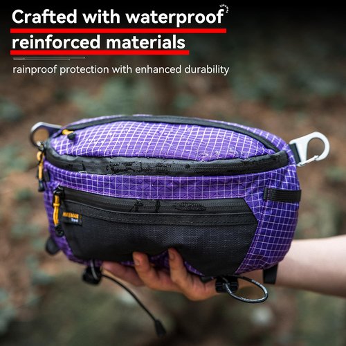 HIKEMAN Strap Pack Pouches for Backpack, Lightweight Phone Pocket, Large Capacity and Waterproof Fanny Pack Multi-functional Outdoor Bag for Hiking, Running, Travel, Cycling (Black)