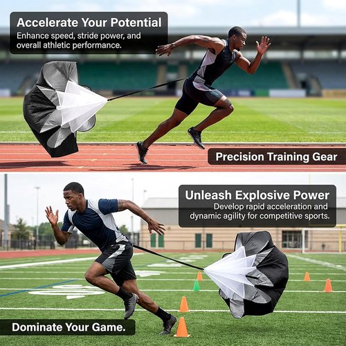 MAQIHAN Running Parachute - 56-Inch Adjustable Speed Trainer for Agility & Sprinting