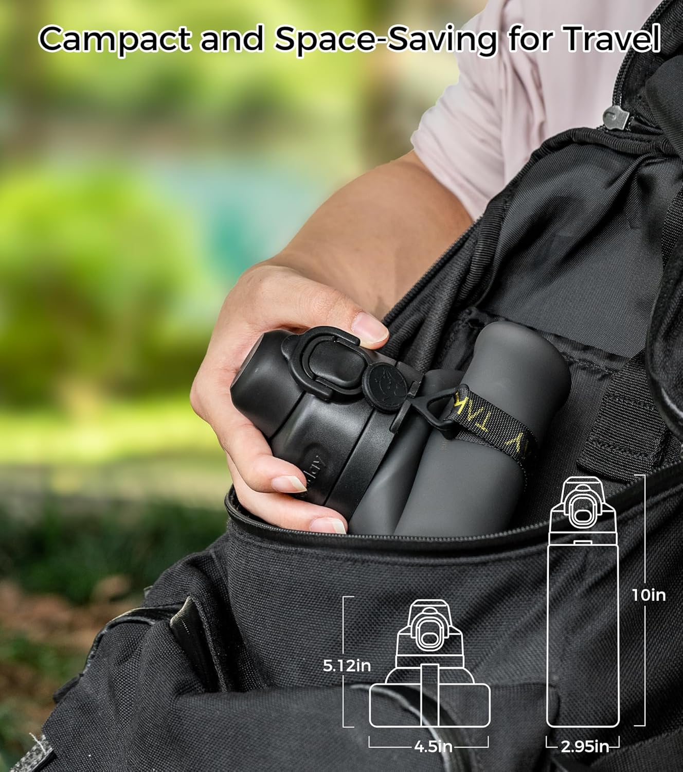 TakeToday Travel Water Bottle - Collapsible & Insulated Design for On-the-Go Hydration