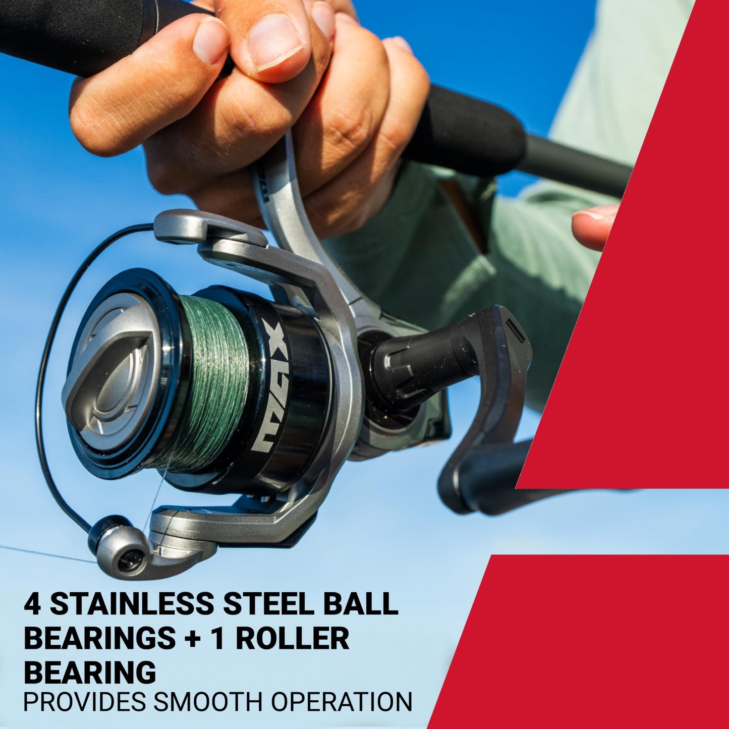 Abu Garcia Max X Size 2500 Spinning Fishing Reel, High-Performance Freshwater Reel, A-Symmetric Carbon Frame and Rotor, Durable & Lightweight Construction, Max Drag of 7lb | 3.1kg